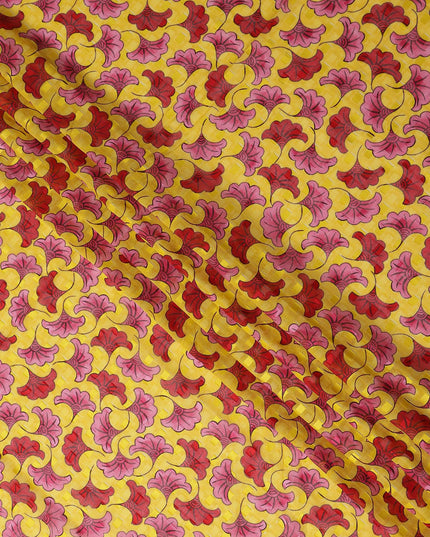 Golden Yellow and Rose Pink Swiss Voile Sudanese Thobe Fabri