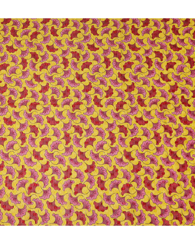 Golden Yellow and Rose Pink Swiss Voile Sudanese Thobe Fabri