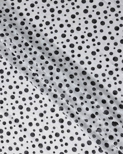 White Polka Dot Swiss Cotton Voile Sudanese Thobe