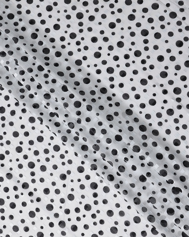 White Polka Dot Swiss Cotton Voile Sudanese Thobe