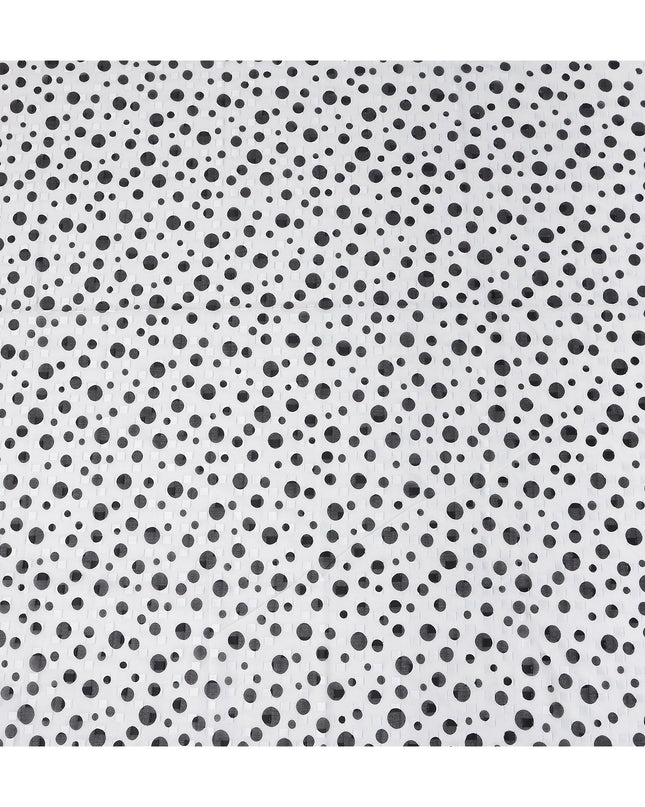 White Polka Dot Swiss Cotton Voile Sudanese Thobe