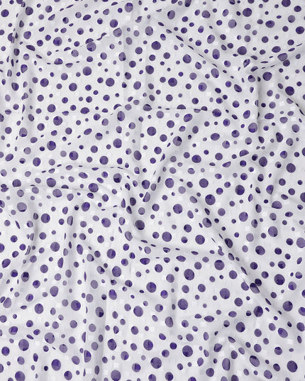 White Polka Dot Swiss Cotton Voile Sudanese Thobe