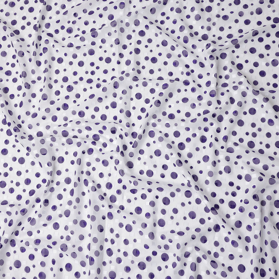 White Polka Dot Swiss Cotton Voile Sudanese Thobe