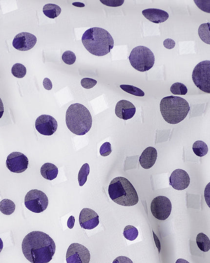 White Polka Dot Swiss Cotton Voile Sudanese Thobe