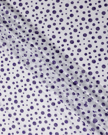 White Polka Dot Swiss Cotton Voile Sudanese Thobe
