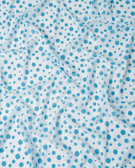 White Polka Dot Swiss Cotton Voile Sudanese Thobe