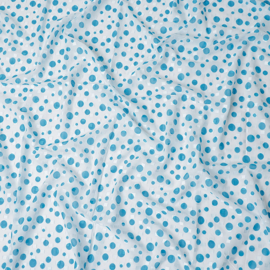 White Polka Dot Swiss Cotton Voile Sudanese Thobe