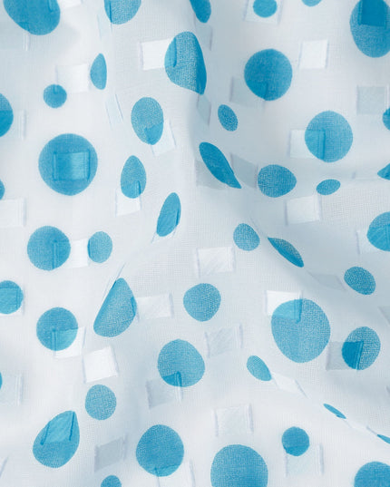 White Polka Dot Swiss Cotton Voile Sudanese Thobe