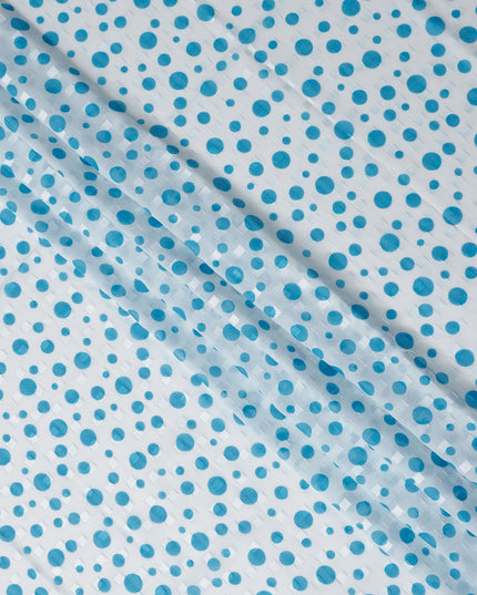 White Polka Dot Swiss Cotton Voile Sudanese Thobe