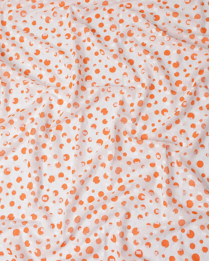 White Polka Dot Swiss Cotton Voile Sudanese Thobe