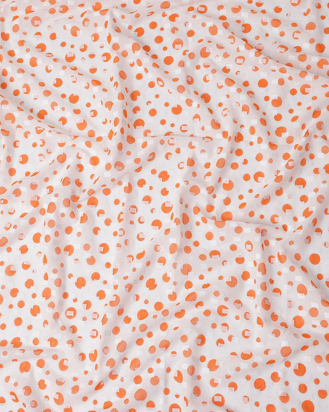White Polka Dot Swiss Cotton Voile Sudanese Thobe