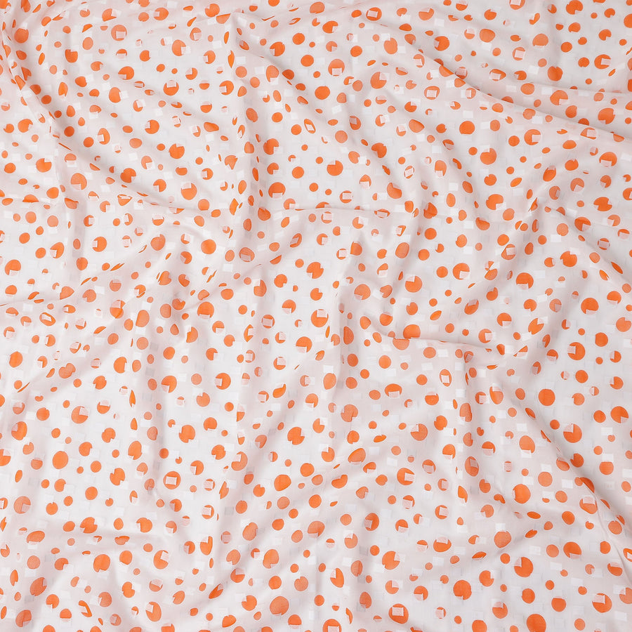 White Polka Dot Swiss Cotton Voile Sudanese Thobe