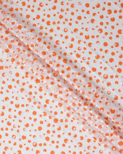 White Polka Dot Swiss Cotton Voile Sudanese Thobe