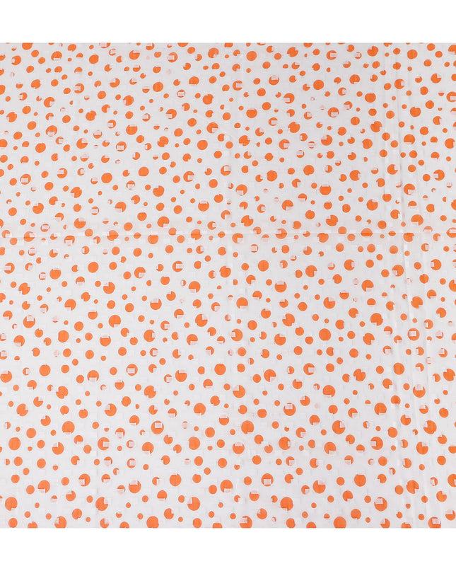 White Polka Dot Swiss Cotton Voile Sudanese Thobe