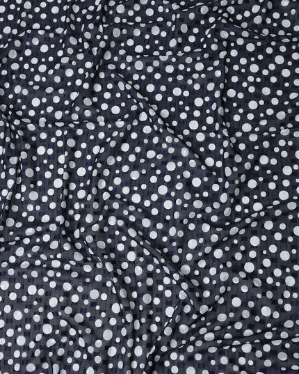 Blue Polka Dot Swiss Cotton Voile Sudanese Thobe