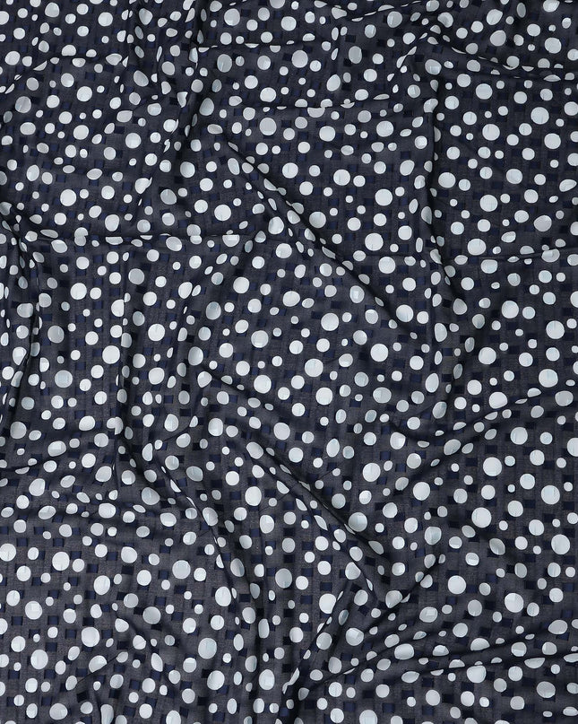 Blue Polka Dot Swiss Cotton Voile Sudanese Thobe