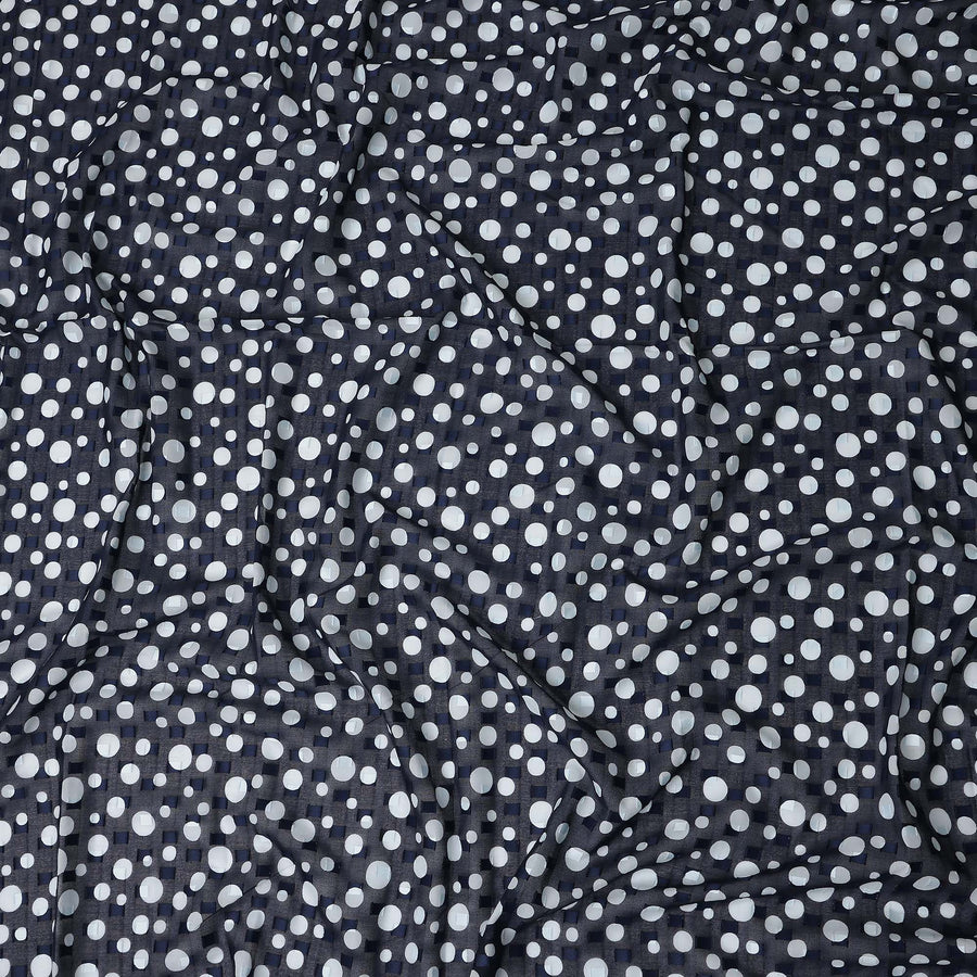 Blue Polka Dot Swiss Cotton Voile Sudanese Thobe