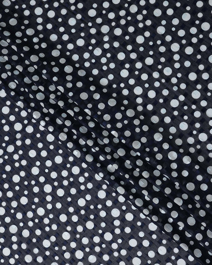 Blue Polka Dot Swiss Cotton Voile Sudanese Thobe