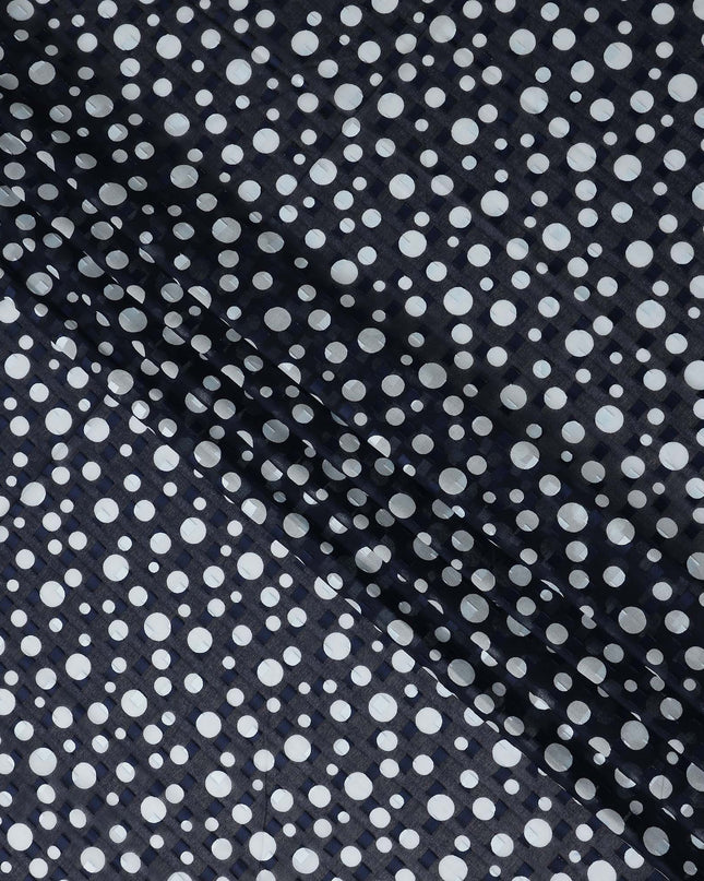 Blue Polka Dot Swiss Cotton Voile Sudanese Thobe