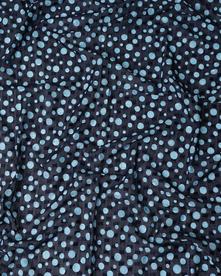 Blue Polka Dot Swiss Cotton Voile Sudanese Thobe