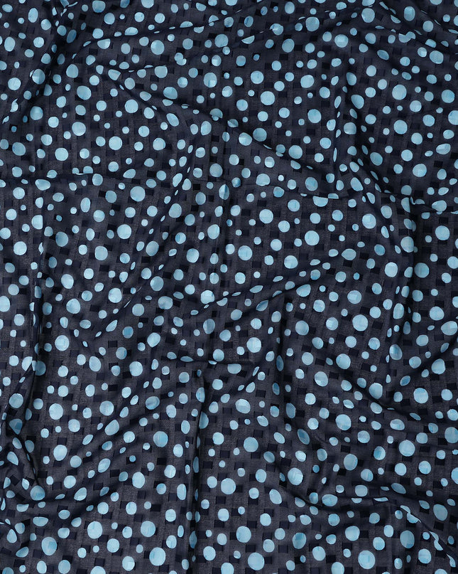 Blue Polka Dot Swiss Cotton Voile Sudanese Thobe