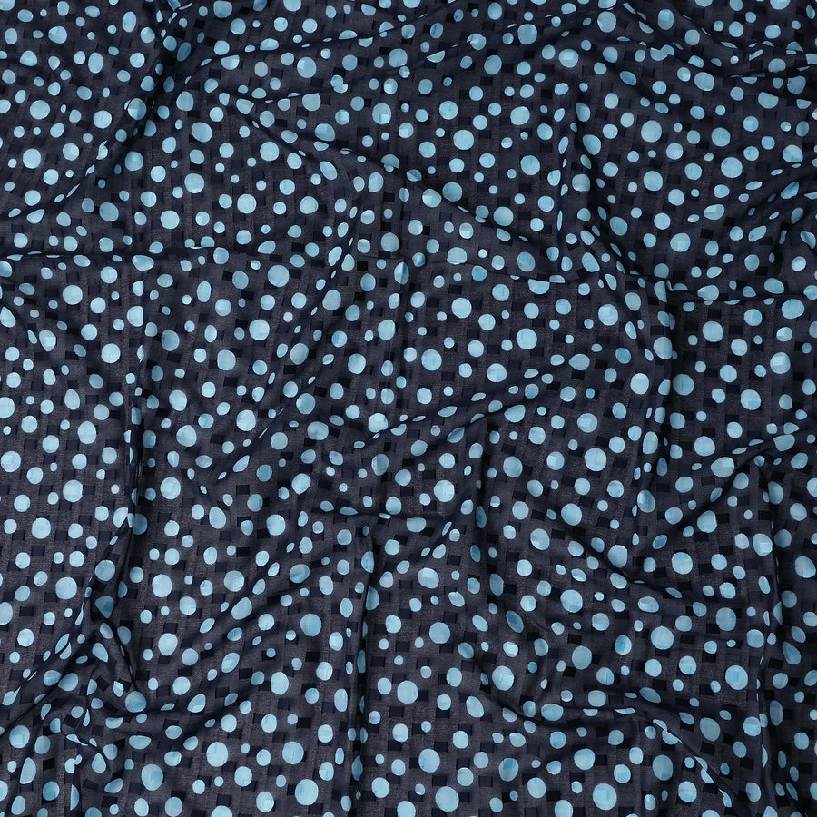 Blue Polka Dot Swiss Cotton Voile Sudanese Thobe