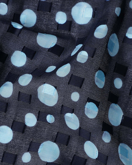 Blue Polka Dot Swiss Cotton Voile Sudanese Thobe