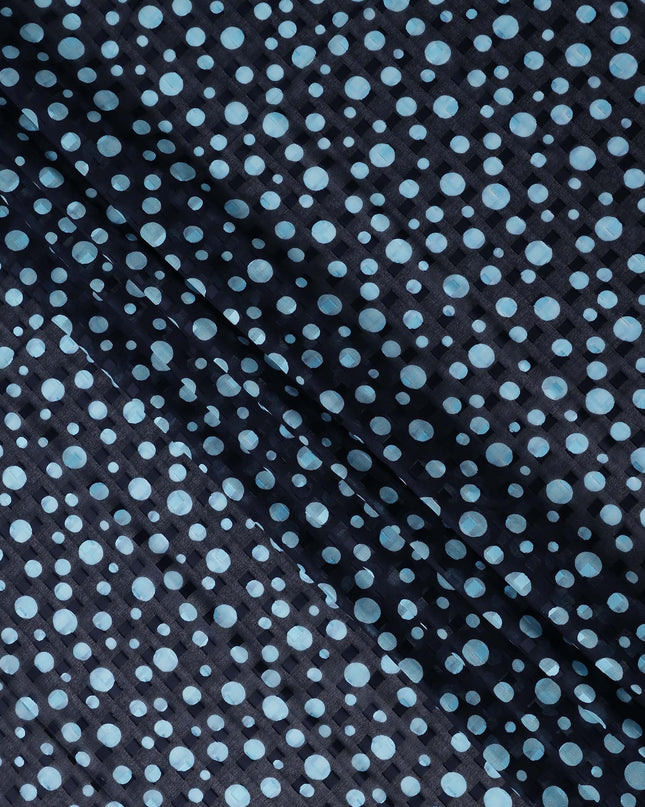 Blue Polka Dot Swiss Cotton Voile Sudanese Thobe