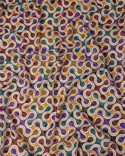 Violet and Teal Swiss Voile Sudanese Thobe Fabric
