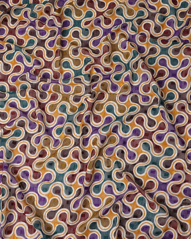 Violet and Teal Swiss Voile Sudanese Thobe Fabric