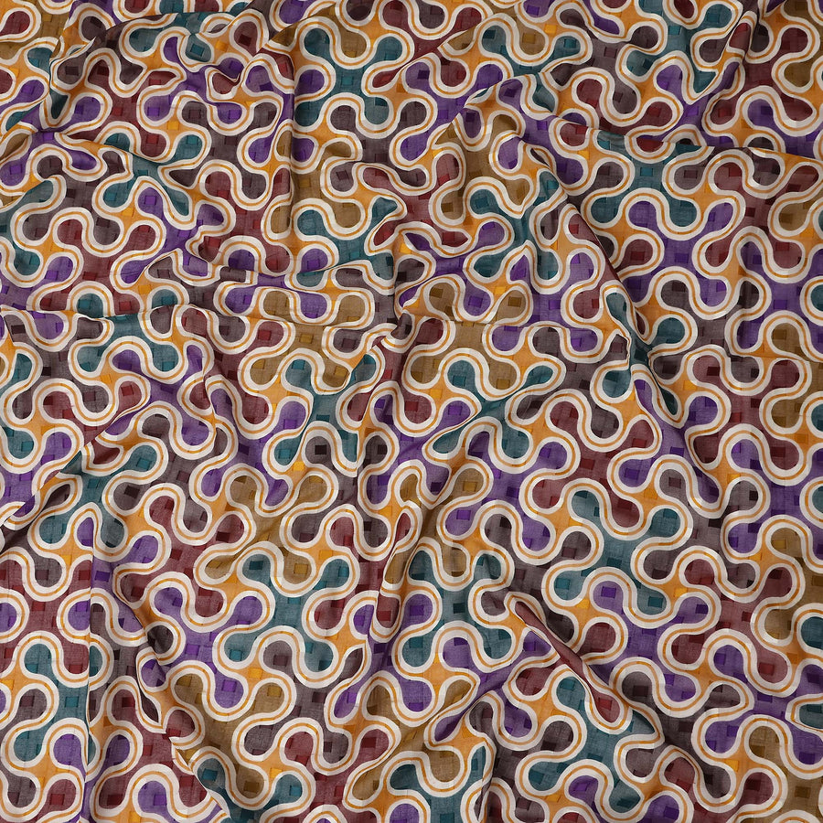 Violet and Teal Swiss Voile Sudanese Thobe Fabric