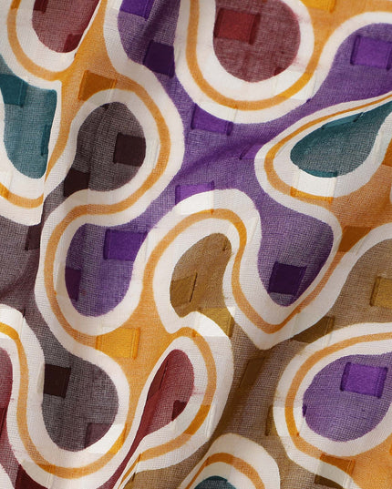 Violet and Teal Swiss Voile Sudanese Thobe Fabric