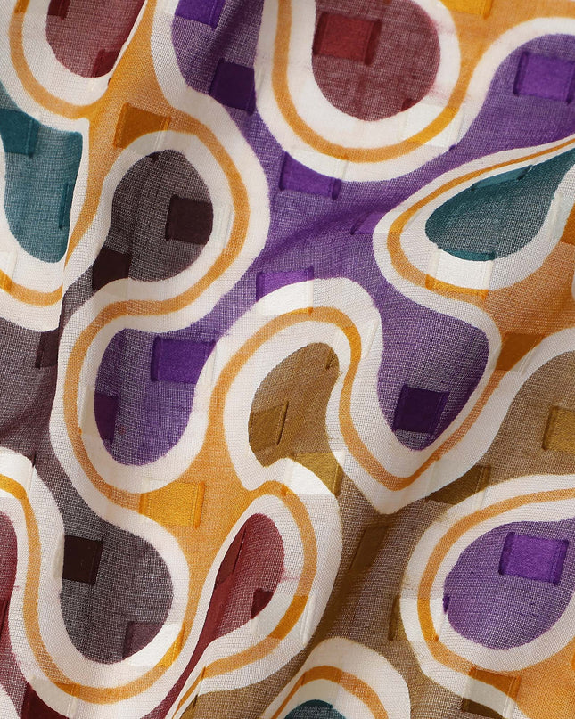Violet and Teal Swiss Voile Sudanese Thobe Fabric