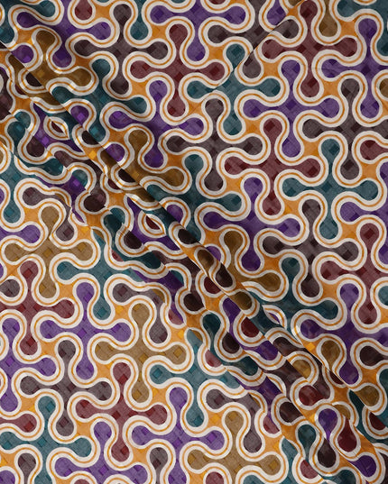 Violet and Teal Swiss Voile Sudanese Thobe Fabric