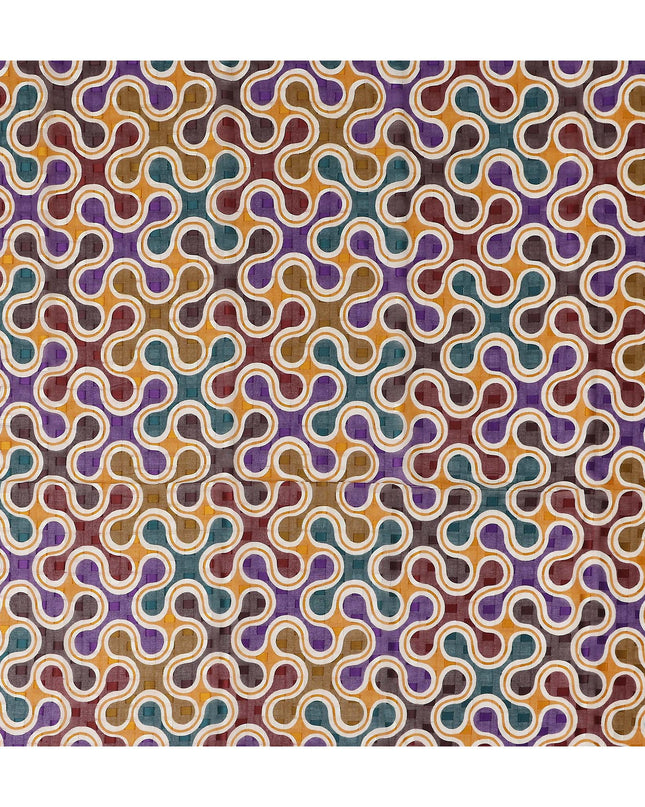 Violet and Teal Swiss Voile Sudanese Thobe Fabric