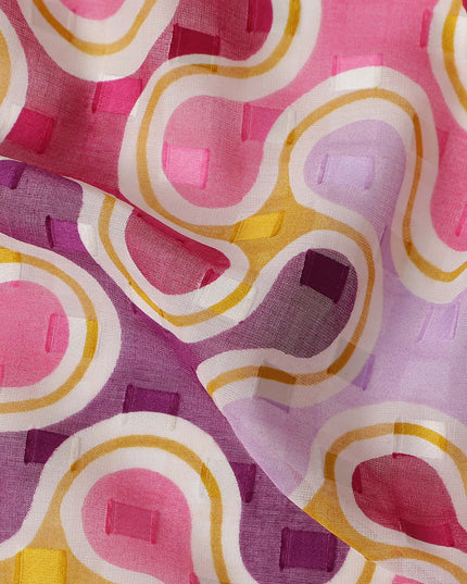 Blush Pink and Amber Swiss Voile Sudanese Thobe Fabric