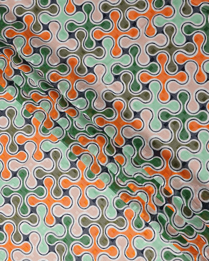 Sage Green and Coral Swiss Voile Sudanese Thobe Fabric