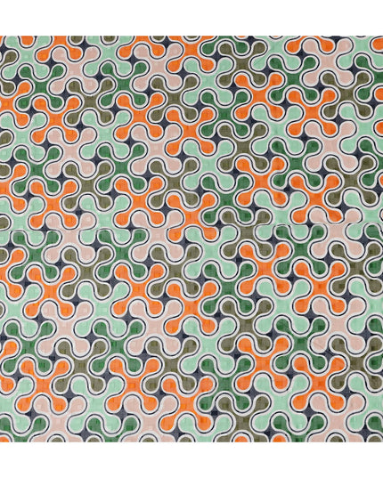 Sage Green and Coral Swiss Voile Sudanese Thobe Fabric