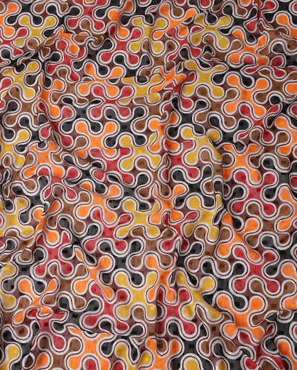 Rust Red and Amber Swiss Voile Sudanese Thobe Fabric