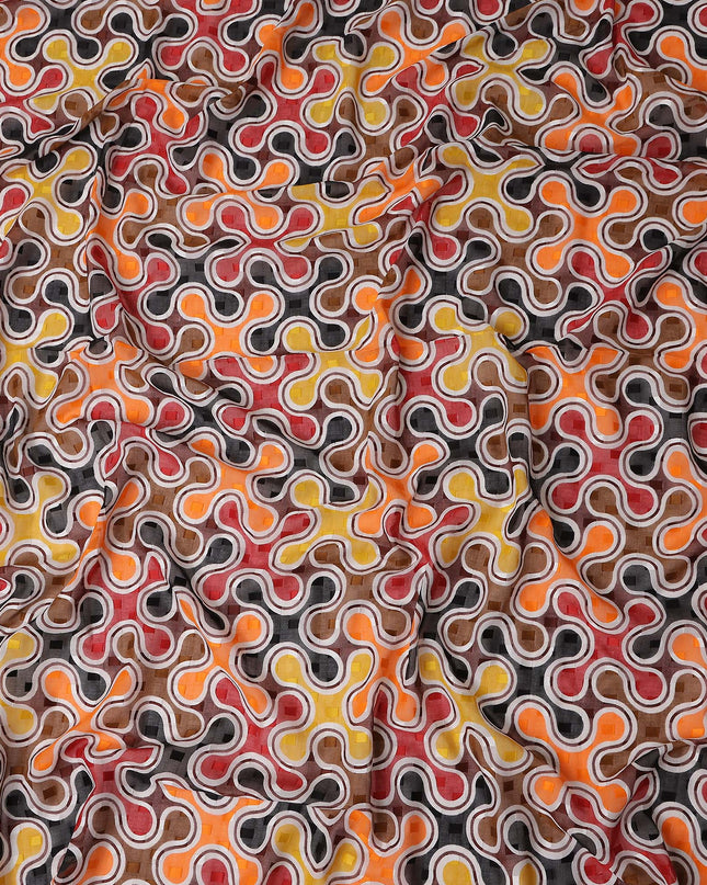 Rust Red and Amber Swiss Voile Sudanese Thobe Fabric