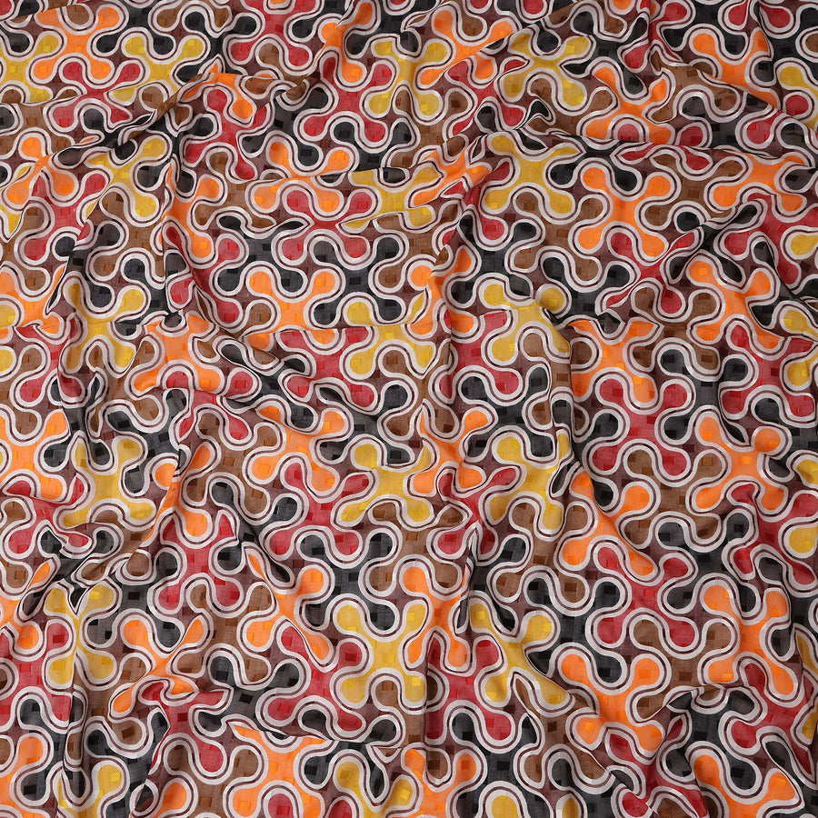 Rust Red and Amber Swiss Voile Sudanese Thobe Fabric