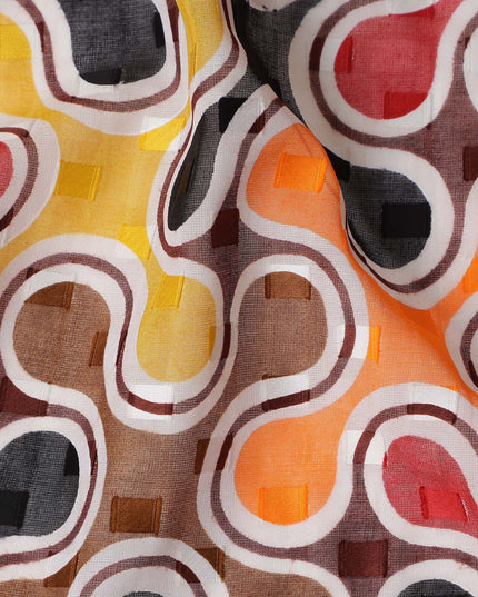 Rust Red and Amber Swiss Voile Sudanese Thobe Fabric