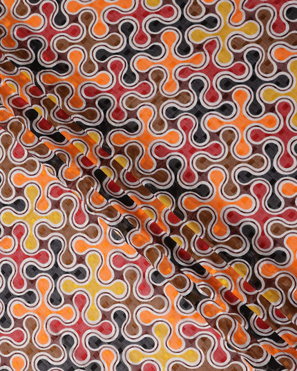 Rust Red and Amber Swiss Voile Sudanese Thobe Fabric