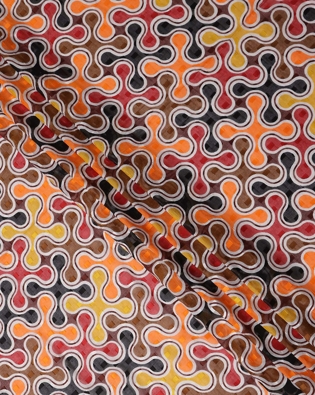 Rust Red and Amber Swiss Voile Sudanese Thobe Fabric