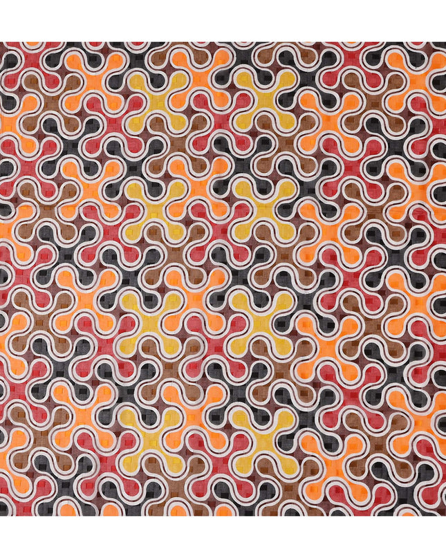 Rust Red and Amber Swiss Voile Sudanese Thobe Fabric