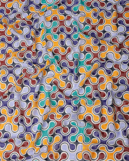 Lavender and Teal Swiss Voile Sudanese Thobe Fabric