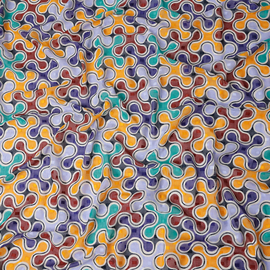 Lavender and Teal Swiss Voile Sudanese Thobe Fabric