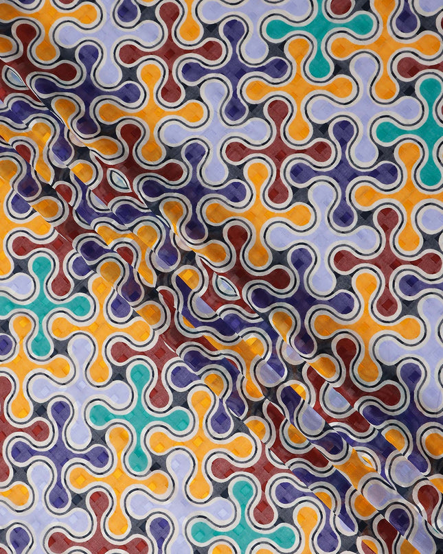 Lavender and Teal Swiss Voile Sudanese Thobe Fabric