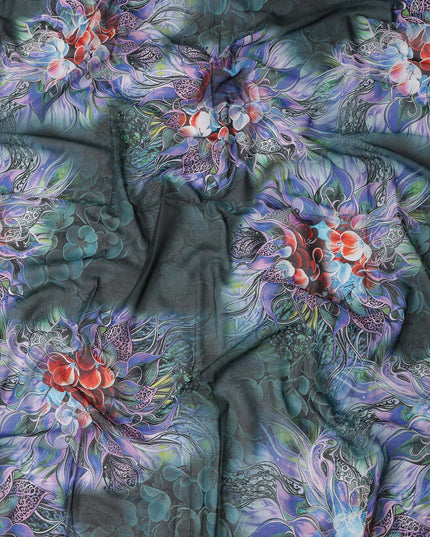 Midnight Multicolor Swiss Cotton Voile Thobe Fabric 140cm