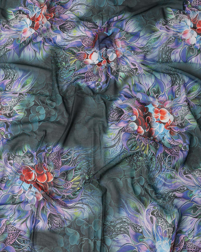 Midnight Multicolor Swiss Cotton Voile Thobe Fabric 140cm
